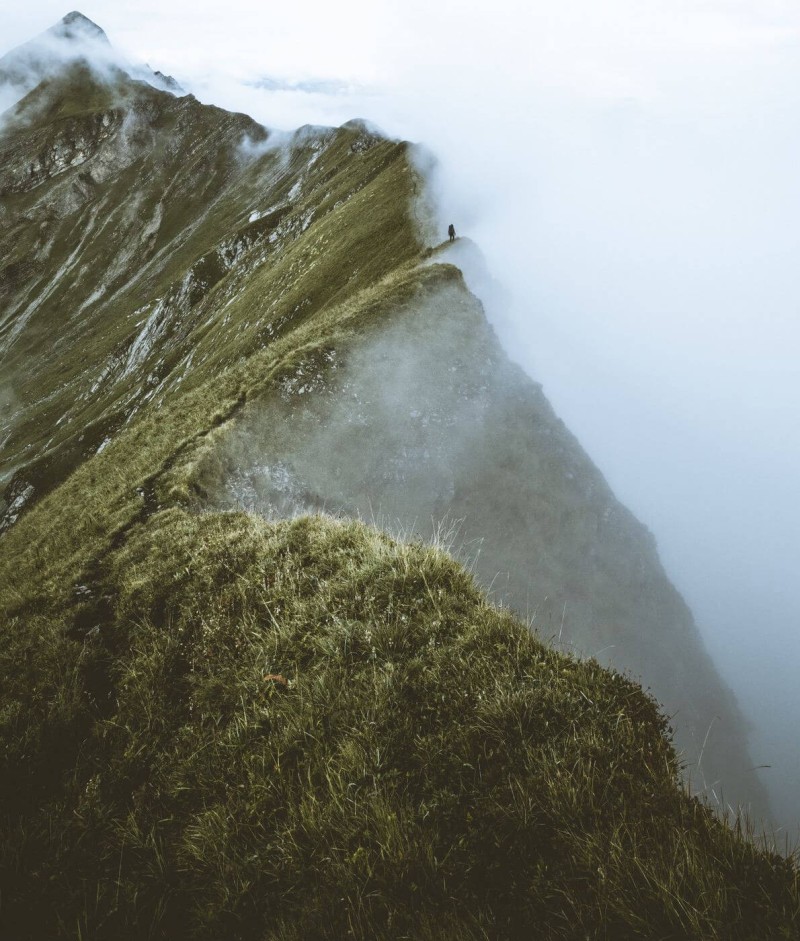 A ridge in the fog